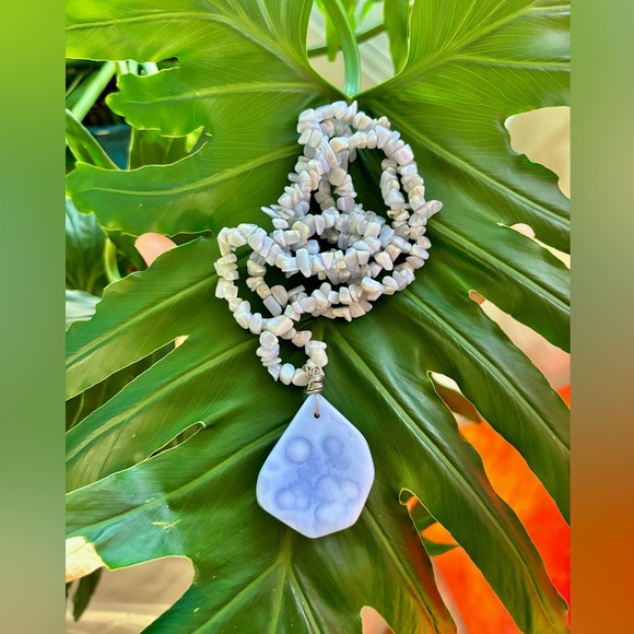 Blue Lace Agate Necklace - Picture 3 of 4